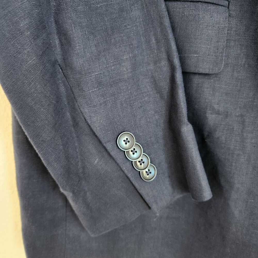 Tommy Hilfiger 100% Linen Navy Blazer Jacket Sport Coat | 44L | NWT - Picture 4 of 8